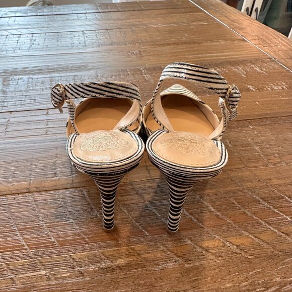 Vince Camuto Barlowe Black & White Striped Snake Heels (Size 8M) - Picture 8 of 9